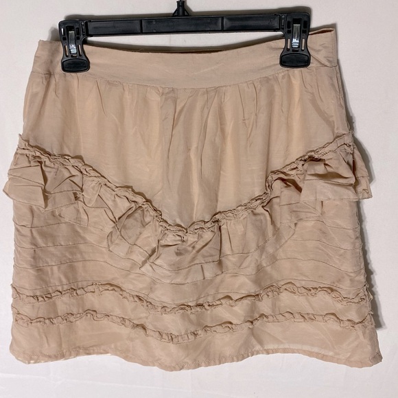 C. Luce Nude Blush Ruffle Mini Skirt M - Picture 2 of 15